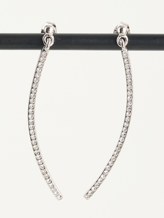 Серьги-подвески Тонкая линия с кристаллами Swarovski