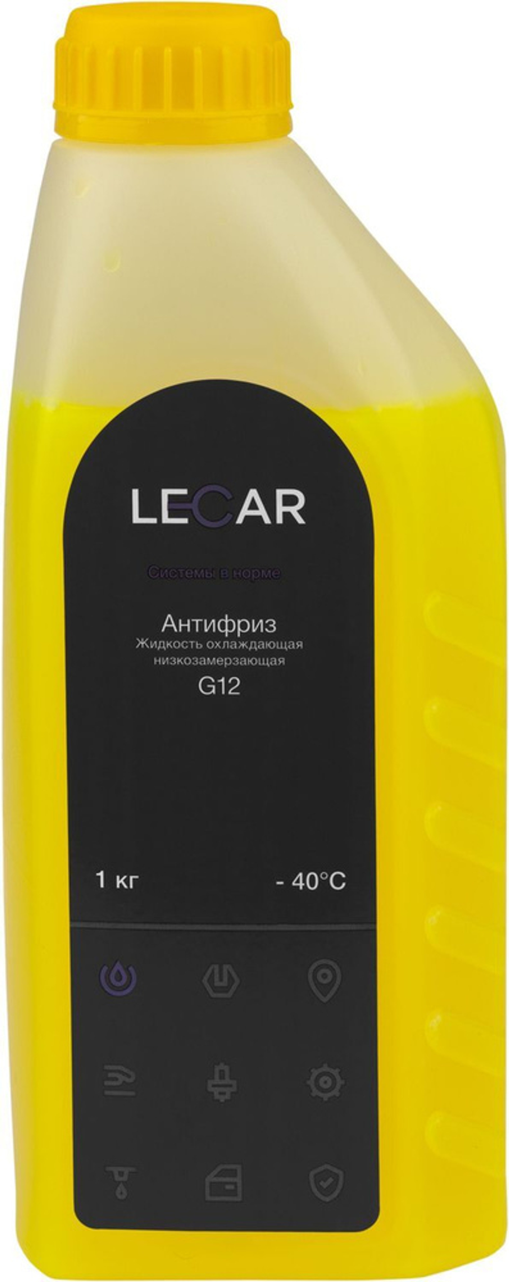 Антифриз LECAR G12 G12 готовый -40C желтый 1 л LECAR000051210