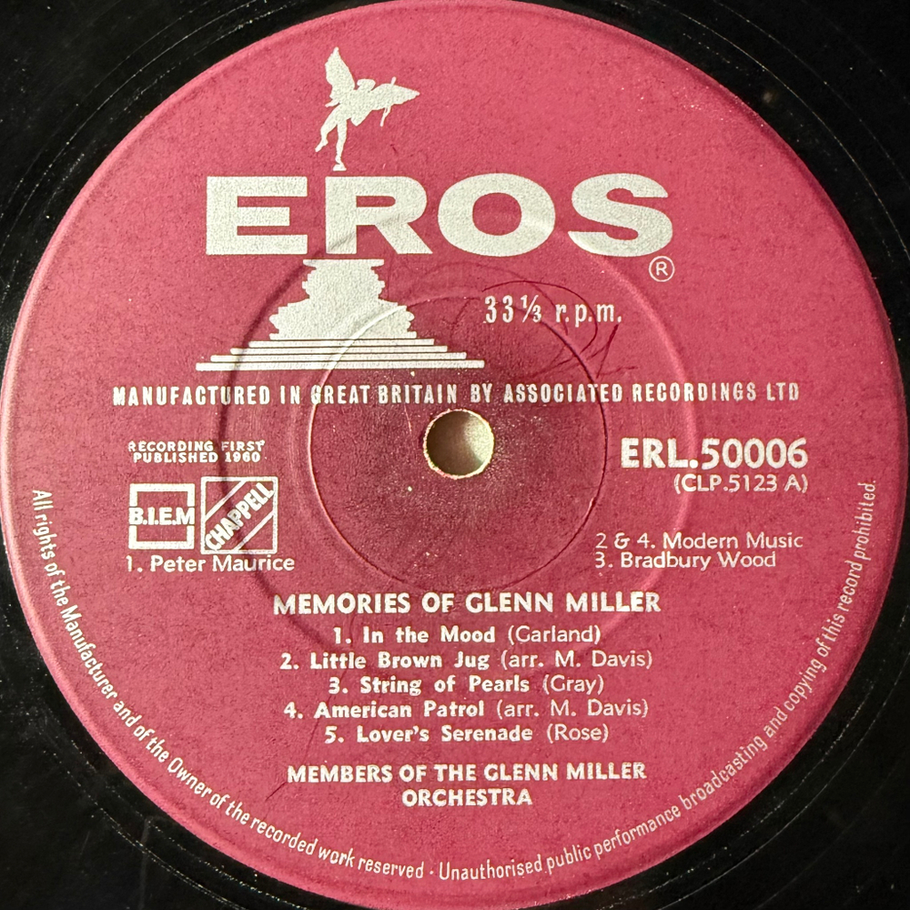 Members Of The Glenn Miller Orchestra ‎– Memories Of Glenn Miller (Англия 1961г.)