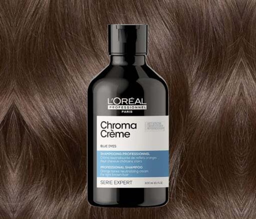 L'Oreal Шампунь-крем с синим пигментом для нейтрализации оранжевого оттенка русых и светло-коричневых волос 300мл
