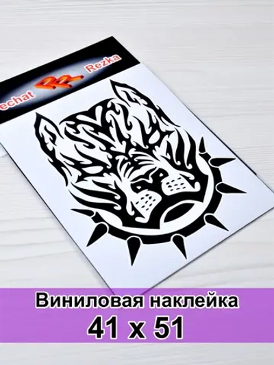 Наклейка - Питбуль в ошейнике