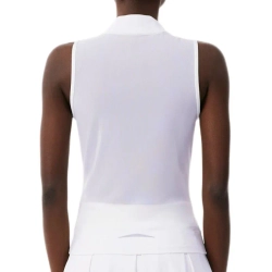 Женское теннисное поло Lacoste Sleeveless Stretch Dual Fabric Tennis - white