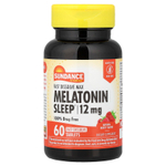 Sundance Vitamins, мелатонин, с натуральным ягодным вкусом, 12 мг, 60 быстрорастворимых таблеток