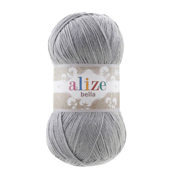 Пряжа Alize (Ализе) Bella 100 / уп.5 мот. по 100 г, 360м, 021 серый A