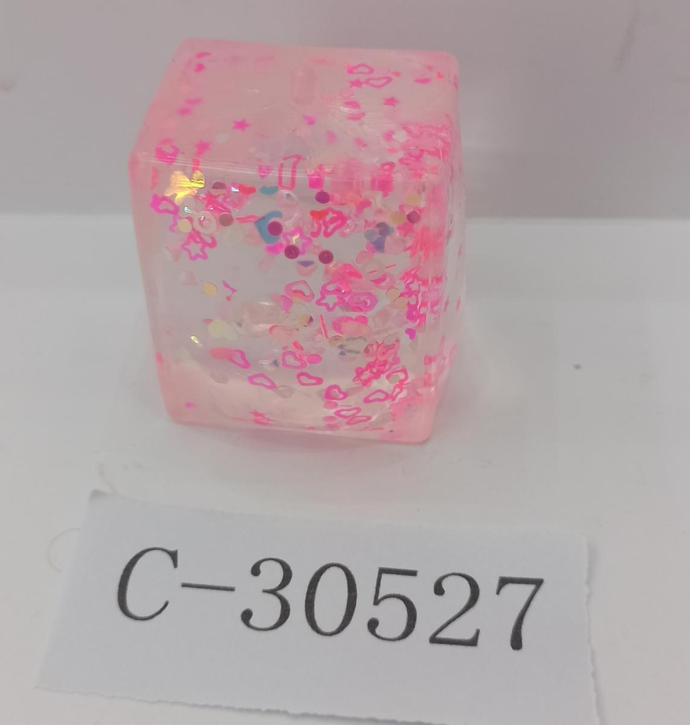 Мякиш сахар с блестками 5,5 см, 3 цвета микс, с-30527