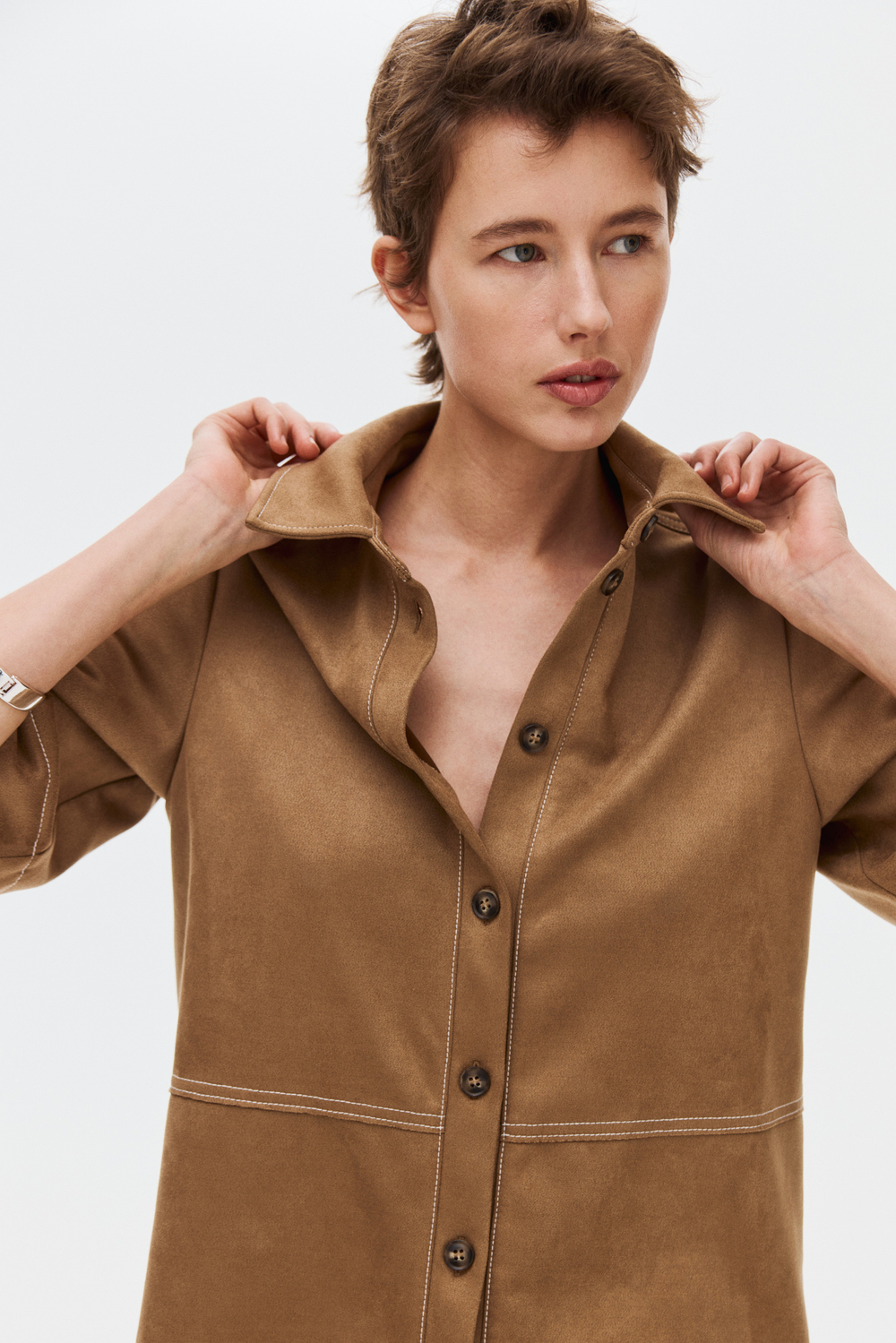 Рубашка с рукавами до локтя - H&M