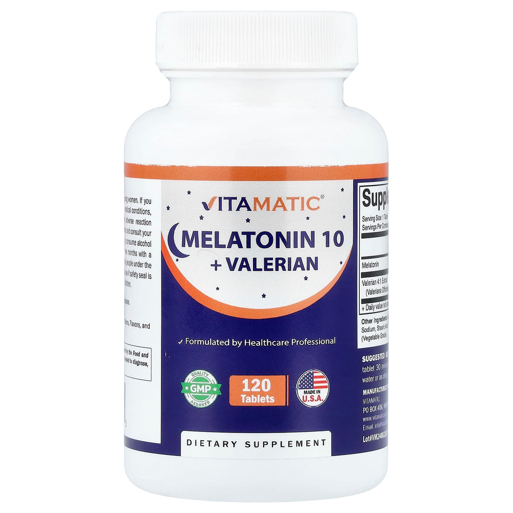 Vitamatic, Meltonin 10 + валериана, 120 таблеток