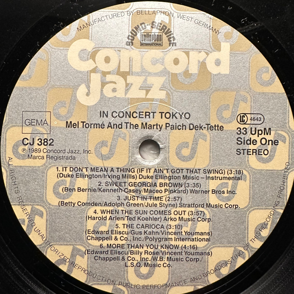 Mel Torme And The Marty Paich Dek-Tette - In Concert Tokyo (Германия 1989г.)