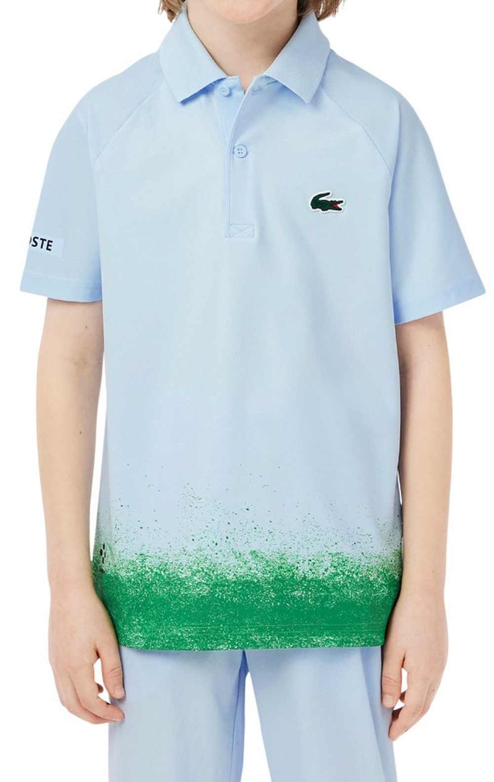 Футболка для мальчика теннисная Lacoste Kid's Lacoste x Daniil Medvedev Stretch Jersey - небесный