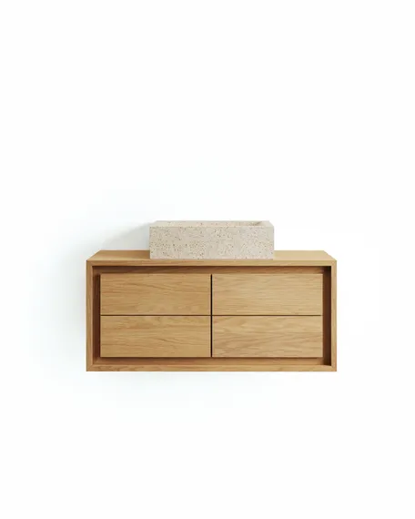 Kenta Мебель для ванной из массива тика с натуральной отделкой, 90 x 45 см