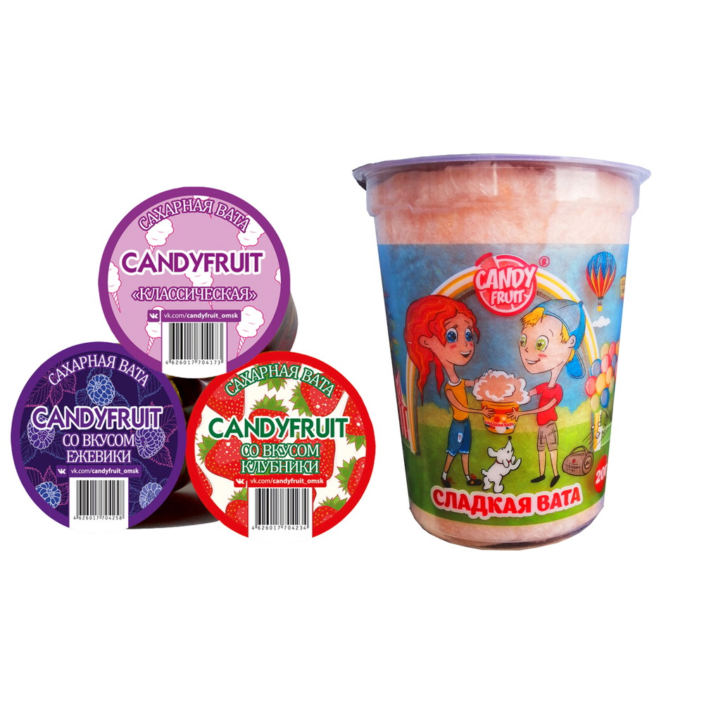 Сахарная Вата Ягодное Ассорти "CANDYFRUIT" 20гр (12шт)