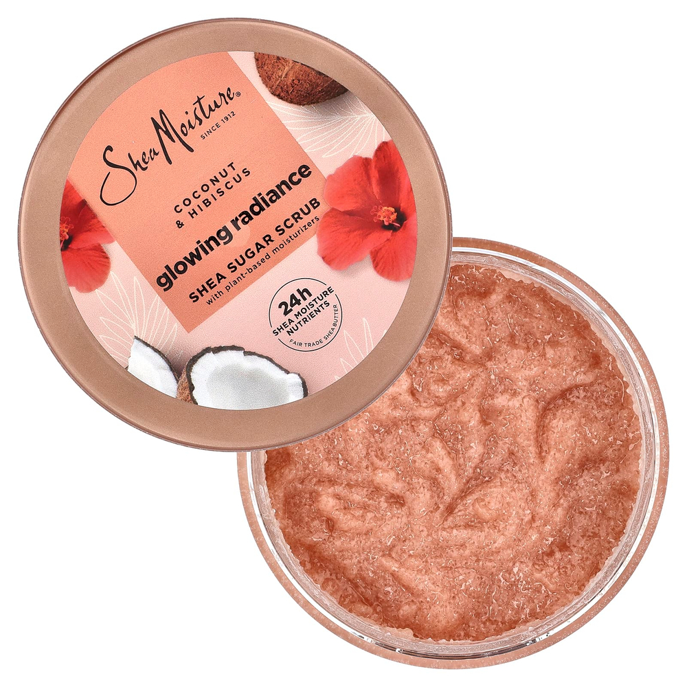 SheaMoisture, Glowing Radiance, сахарный скраб ши, кокос и гибискус, 340 г (12 унций)
