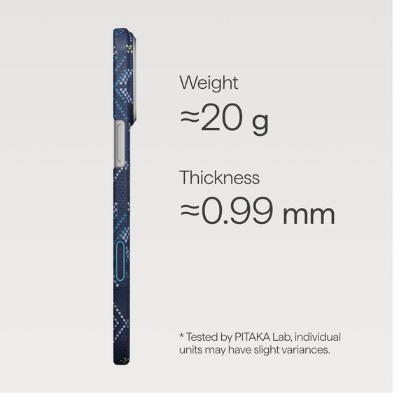 Чехол Pitaka Edge Case для iPhone 17 Pro, Синий | Navy