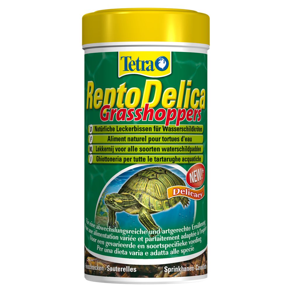 Tetra ReptoDelica Grasshoppers лакомство для водных черепах (кузнечики) 250 мл Tetra ReptoDelica Grasshoppers лакомство для водных черепах (кузнечики) 250 мл