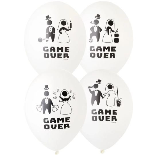 Шар с рисунком "Game over"
