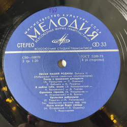 Винтажная виниловая пластинка LP Сборник Избранные Песни Советских Композиторов. Выпуск № 2 (СССР 1975) (Хиль, Бернес, Богатиков, Трошин)