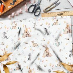 Ткань штапель акварельные вигвамы