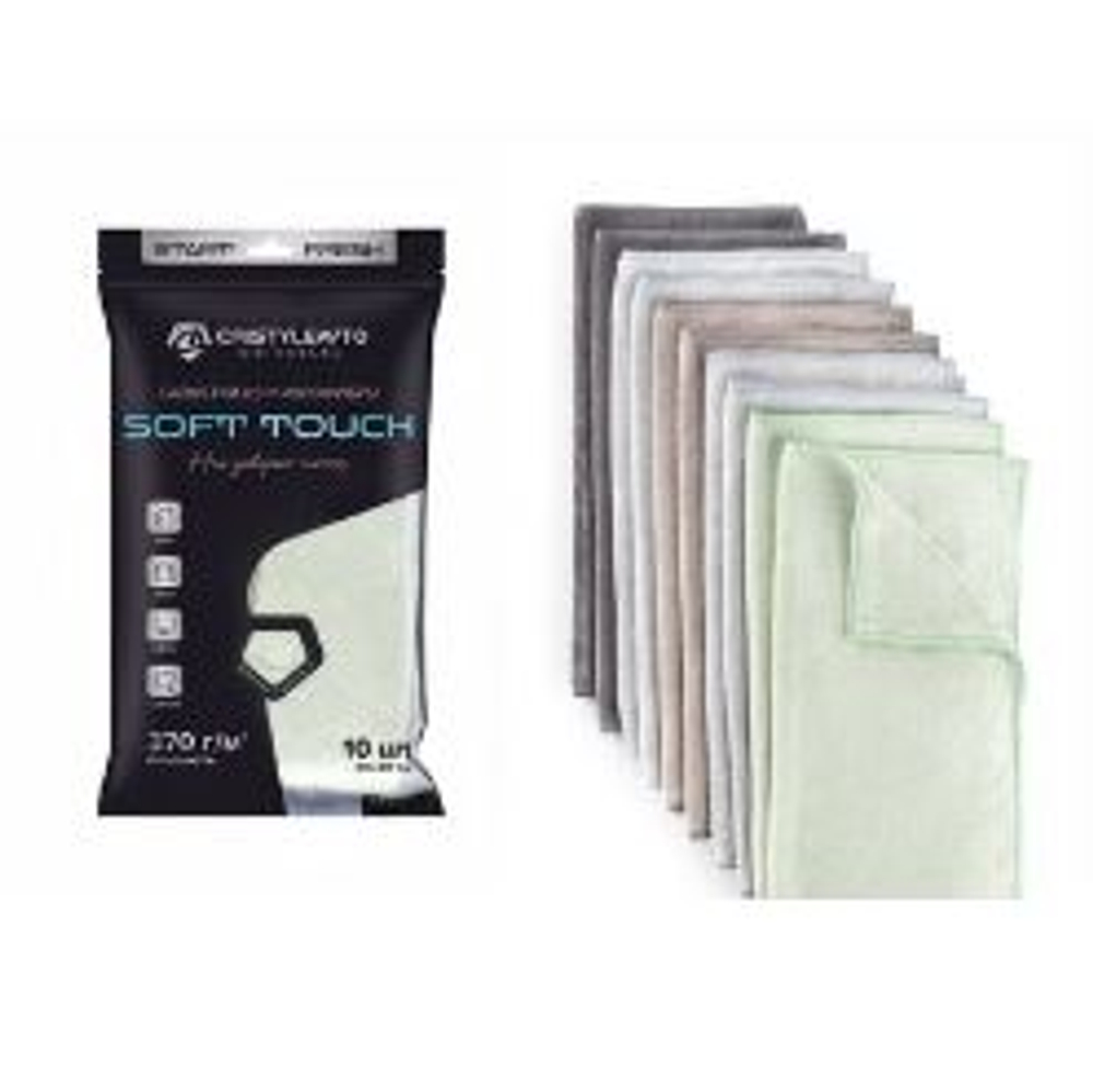 Салфетка микрофибра "CRISTYLEAVTO" CA-855 Soft Touch (уп10шт) 30х30см  24382