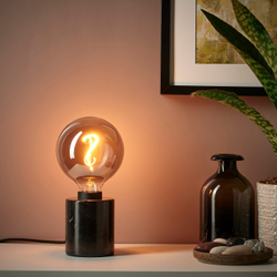 IKEA MOLNART  (ИКЕА МОЛНАРТ)  -  Лампочка светодиодная E27 140 люмен - шар серое прозрачное стекло 125 мм