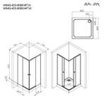 Душевое ограждение 80x80  см, без поддонс AM.PM X-Joy W94G-403-8080-MT1K