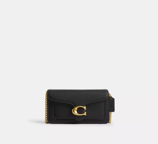 COACH СУМКА ЧЕРЕЗ ПЛЕЧО TABBY 19 С ЦЕПОЧКОЙ, ЧЕРНЫЙ