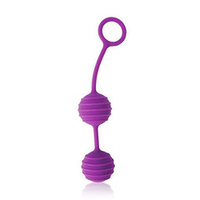 Фиолетовые вагинальные шарики с ребрышками 3,1см Bior Toys Cosmo CSM-23033
