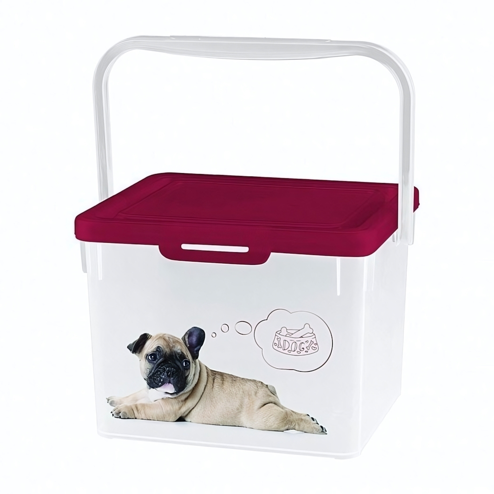Контейнер для корма lucky pet 5.3л, собаки (бордовый)