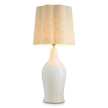 Eichholtz Table Lamp Beatriz, White Drip-Effect / Vintage Brass Finish