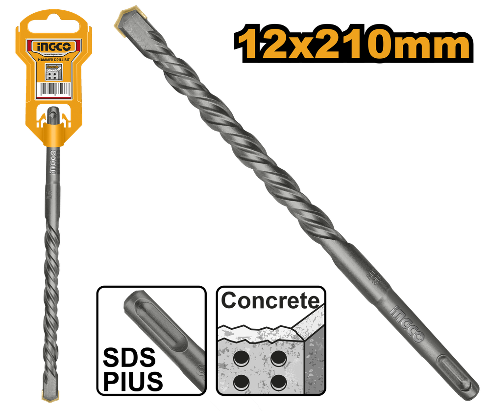 Бур по бетону SDS-plus 12х210 мм INGCO DBH1211202 INDUSTRIAL