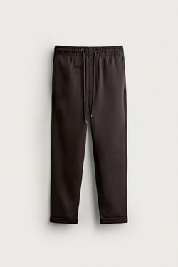 ZARA БРЮКИ-ДЖОГГЕРЫ NON IRON КОМФОРТНОЙ ПОСАДКИ, ШОКОЛАДНЫЙ