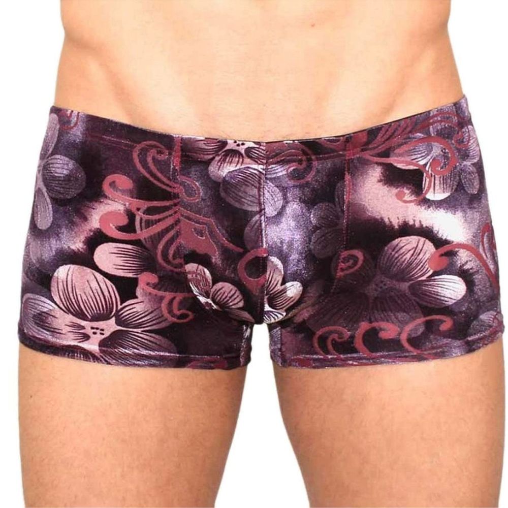 Мужские трусы-боксеры с узором под велюр Violet Flower Boxer (Размер: L) (Цвет: разноцветный)