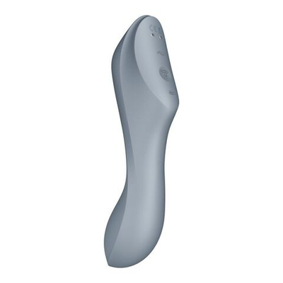 Серый вибратор с вакуумной стимуляцией Curvy Trinity 3 (Цвет: серый)
