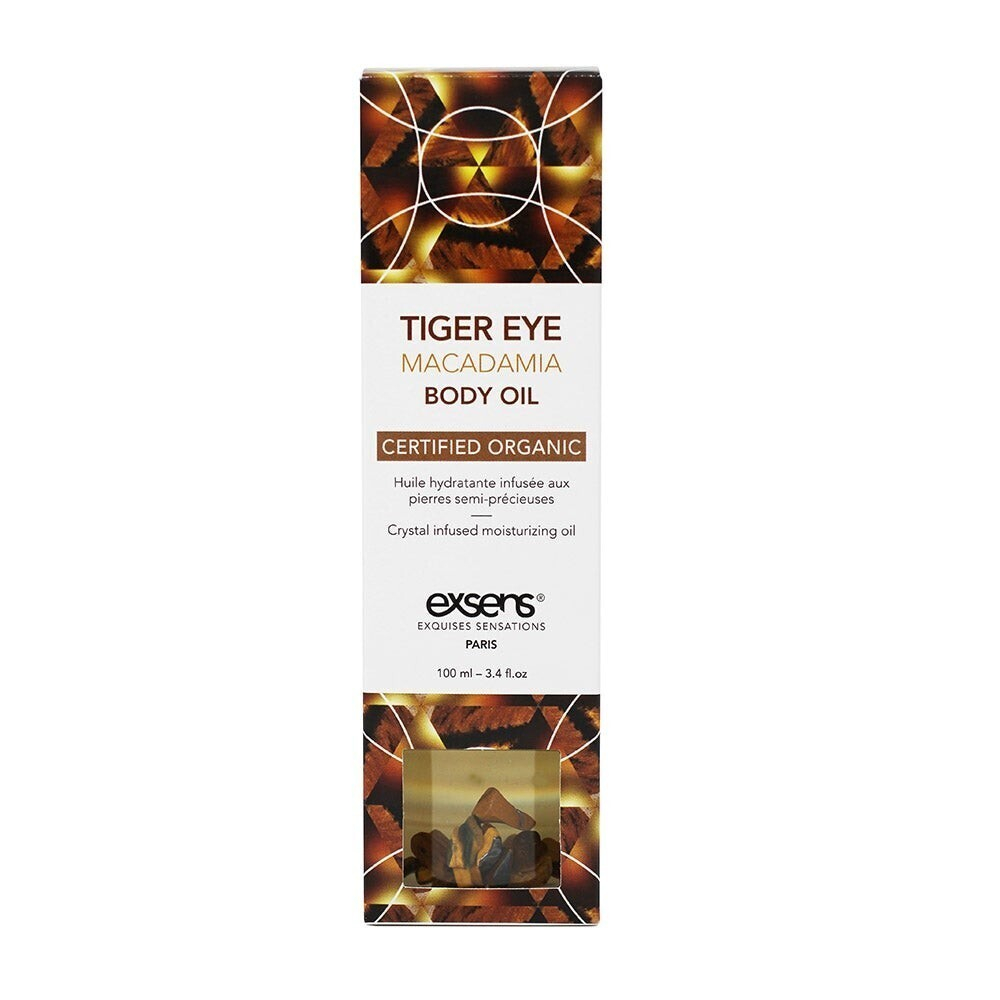 Органическое массажное масло с камнями TIGER EYE MACADAMIA