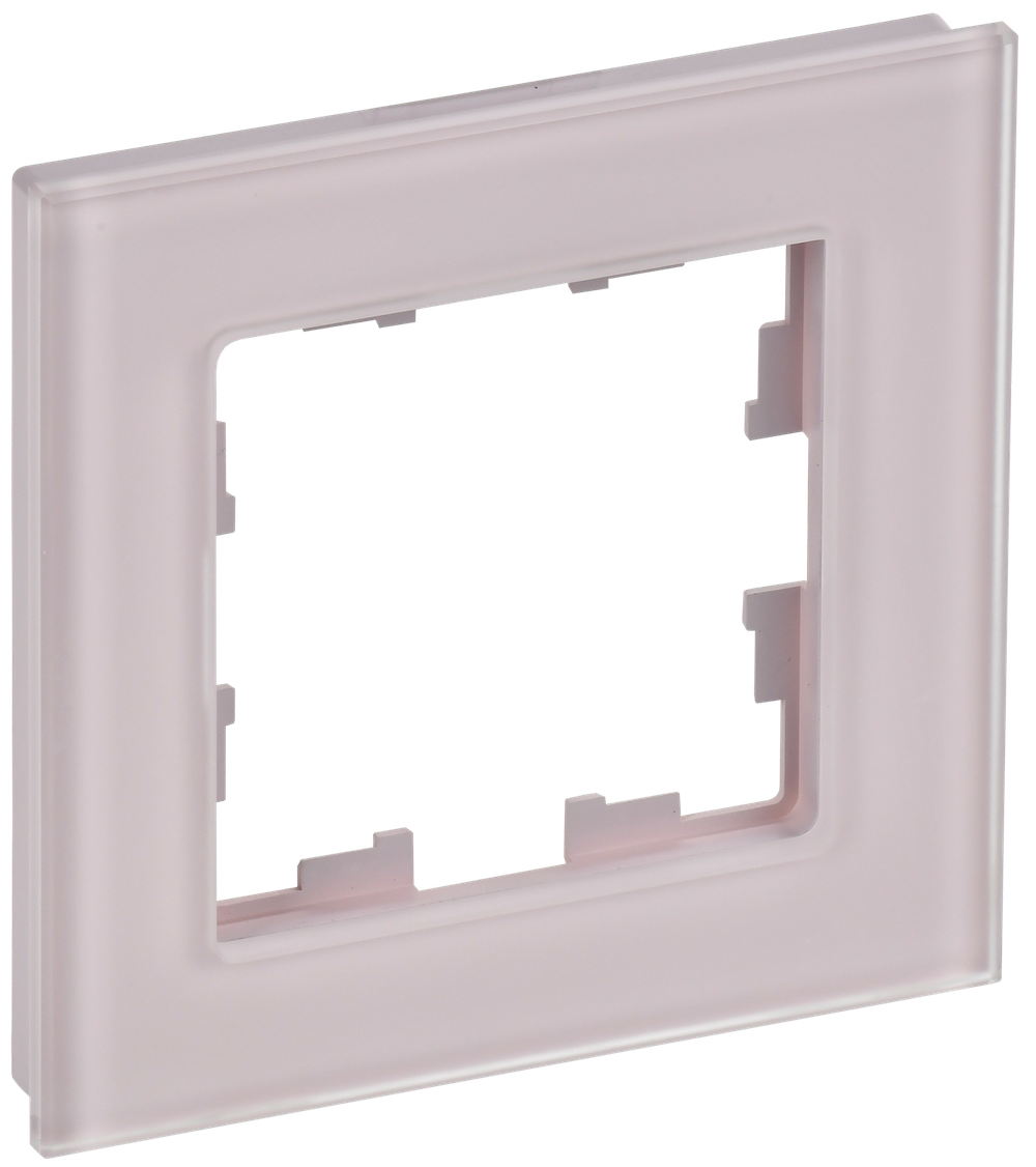 BRITE Рамка 1-местная РУ-1-2-Бр стекло розовый матовый IEK