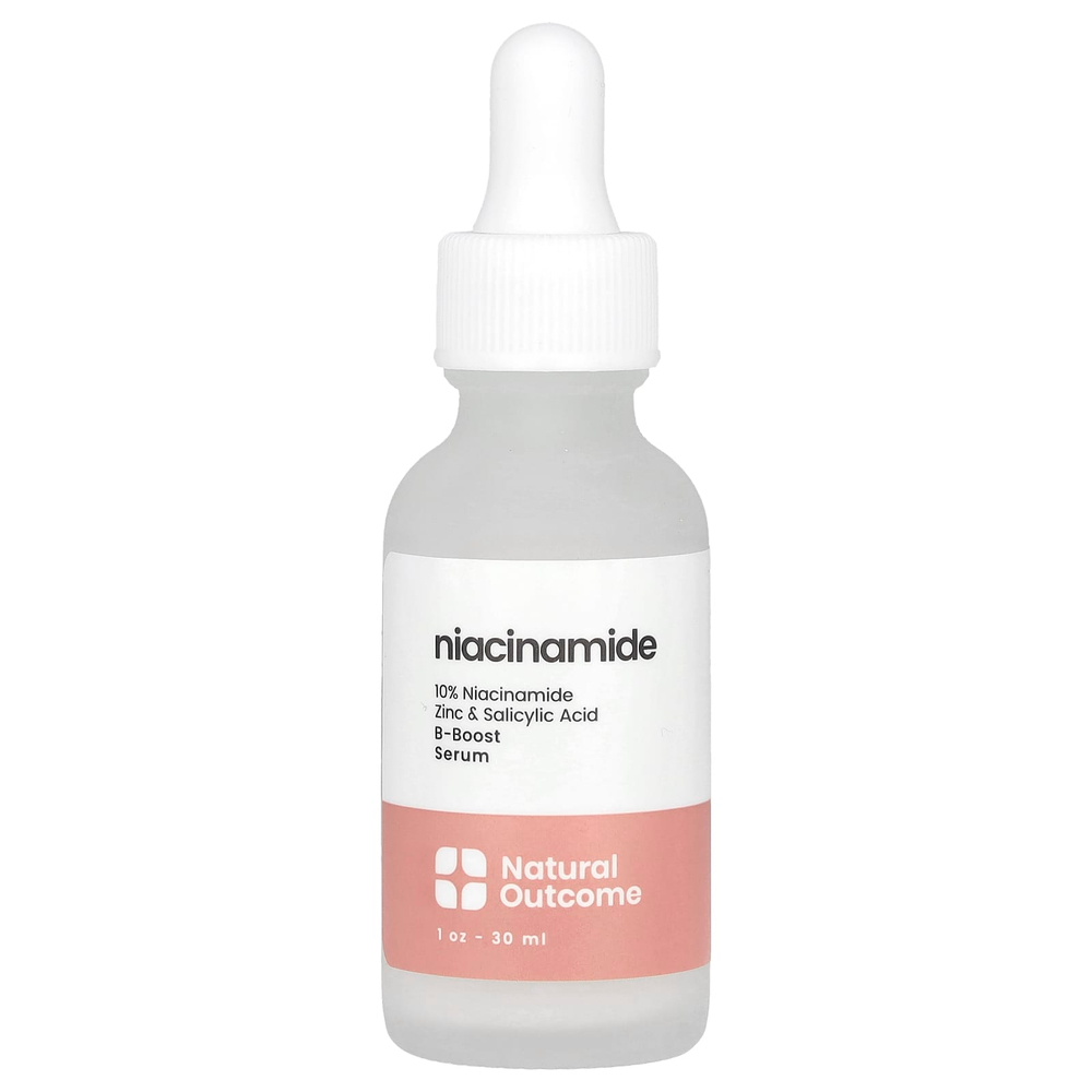 Natural Outcome, Сыворотка с никотинамидом B-Boost, без отдушек, 30 мл (1 унция)