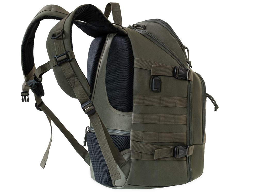 Рюкзак ShotTime Tactical 28л, ПВХ 600D, MOLLE, USB порт, олива, ST-BP-230 15-OD