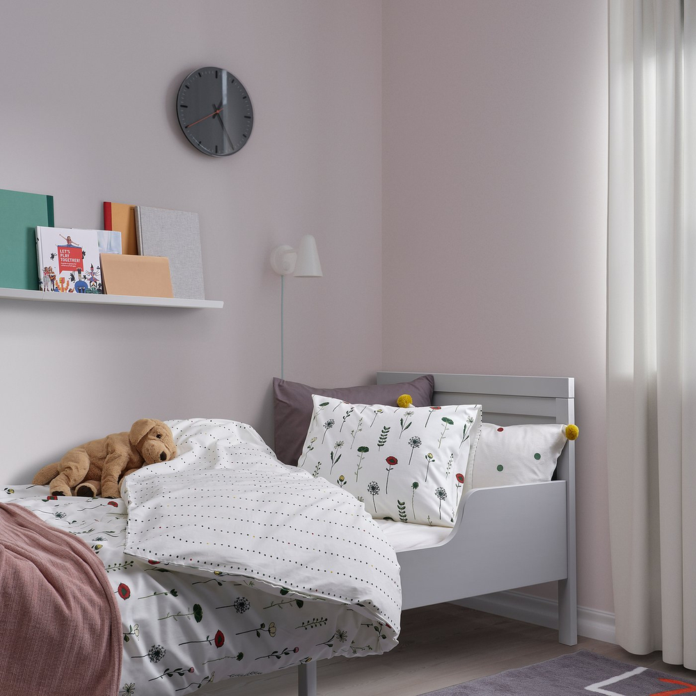 IKEA NATTSLÄNDA  (ИКЕА НАТТСЛЭНДА)  -  Пододеяльник и наволочка - цветочный узор разноцветный 150x200/50x60 см