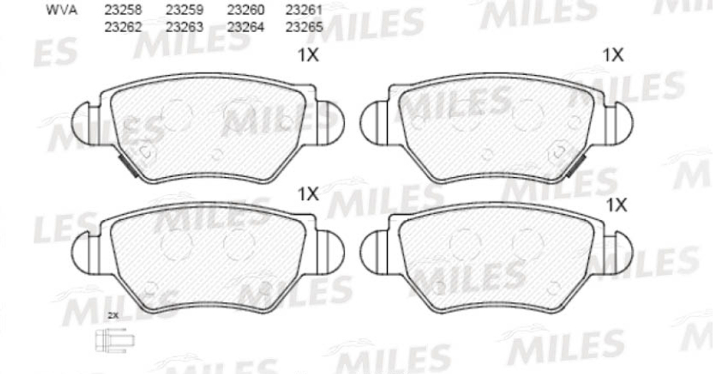 MILES - E110478-MLS - Komplet plocica, disk-kocnica