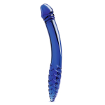 Синий двусторонний стеклянный стимулятор 11’’ Double-sided Glass Dildo For G-Spot P-Spot Stimulation - 28 см. (Цвет: синий)