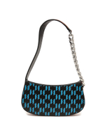 Кожаная сумка хобо k/saddle chain print baguette Karl Lagerfeld - черный(226W3033)