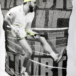 Мужское теннисное поло Quiet Please Rock The Court T-Shirt Men - White, Multicoloured