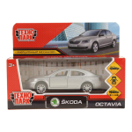 Модель ин. мет. "Skoda Octavia" 12см. двери, багаж, серебристый коробка OCTAVIA-12-SR (Технопарк)