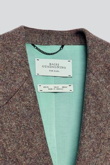 ZARA X BAISI GUADAGNINO КОСТЮМНЫЙ БЛЕЙЗЕР, ВИННЫЙ