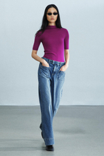 ТОП ИЗ 100% ТОНКОЙ ШЕРСТИ С КОРОТКИМИ РУКАВАМИ — ZARA