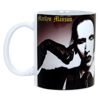 Кружка Marilyn Manson палец у виска/глаза с чёрными тенями (129)