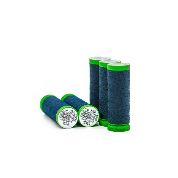 Нитки для тонких тканей Gutermann Extra Fine 150 (200 метров), 5 кат. | 665 сине-черный