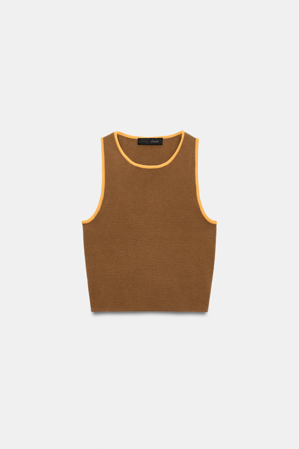 ТОП ИЗ ТРИКОТАЖА С КОНТРАСТНОЙ ОКАНТОВКОЙ — ZARA