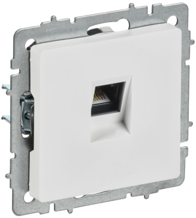 BRITE Розетка компьютерная RJ45 кат.6 РК11-БрАБ арктический белый IEK