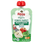 Holle, Органическое фруктовое и овощное пюре, Power Parrot, от 6 месяцев, груша и яблоко со шпинатом, 100 г (3,5 унции)