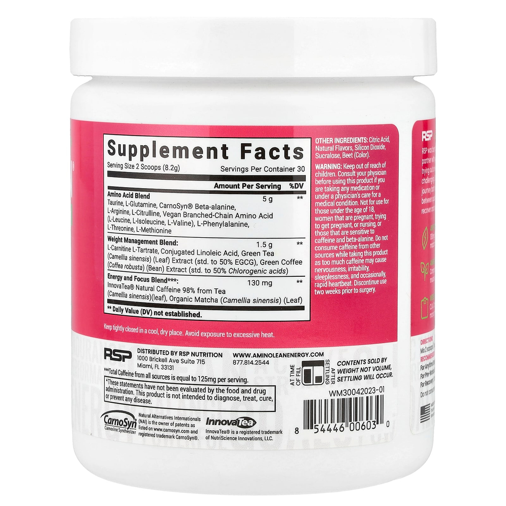 RSP Nutrition, AminoLean® Energy, со вкусом арбуза, 246 г (8,68 унции)